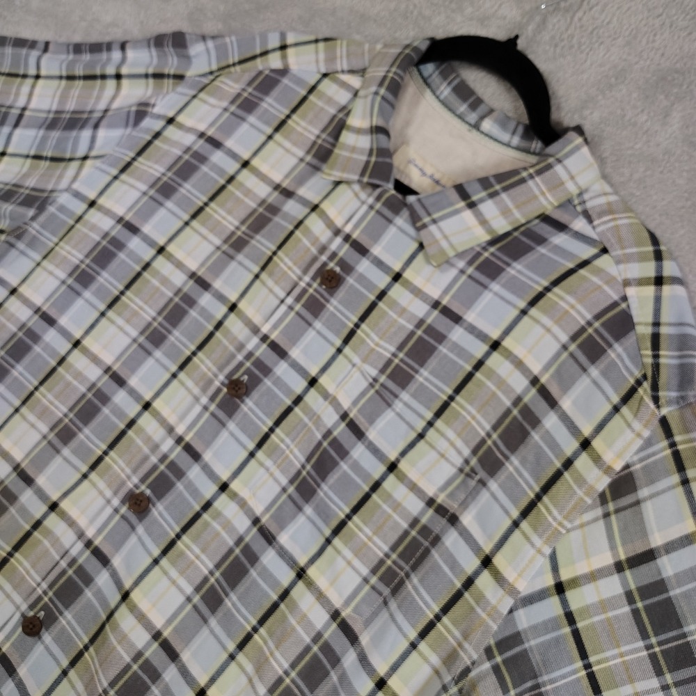 Tommy Bahama Men's Silk Camp Shirt L Plaid Hawaiian Relax Beach‎ Loop Collar